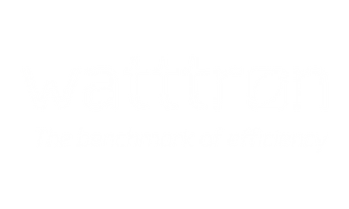 Logo von Watttron in weißer Schrift auf schwarzem Hintergrund.